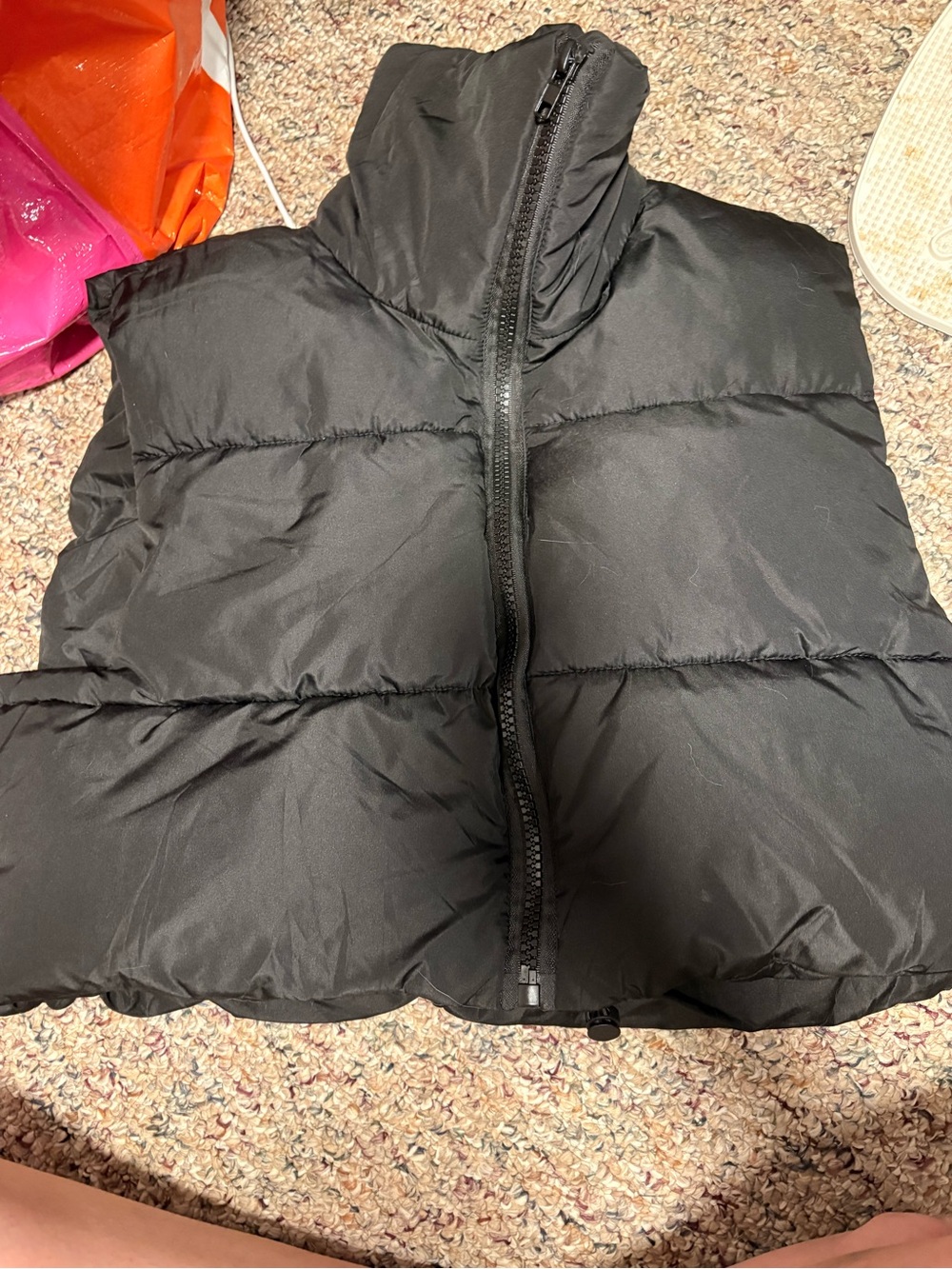 SHEIN Black Quilted Puffer Vest for Kids